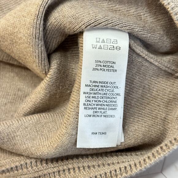 Joie V-Neck Short Sleeve Button Front Size XL Taupe Womens Cardigan Quiet Luxury - Picture 4 of 10